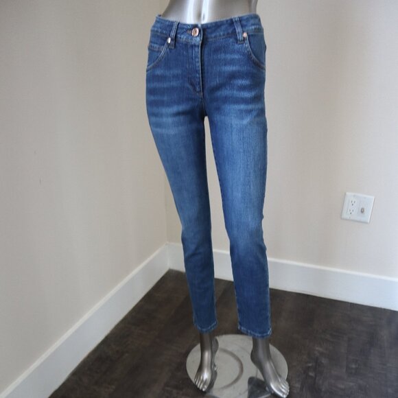 Brunello Cucinelli Blue Jeans Monili Stretch Skinny Denim 25.5"x27" Size 2 - Picture 2 of 9